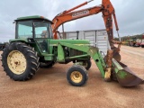 John Deere 4030 2WD Tractor with 148 Loader with Hay Spear & Bucket Cab Quad Range - Top Link 9052