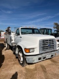 1996 Ford F Series Service Truck with IMT 1014 Crane 5.9 Cummins - Auto Transmission Shows 59,700