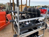 Unused JCT Post Hole Digger with 2 Augers for Skid Steer