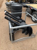 Unused Post Hole Digger with 3 Augers for Skid Steer