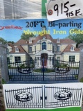 20' Bi-Parting Iron Gates with Deer Scene