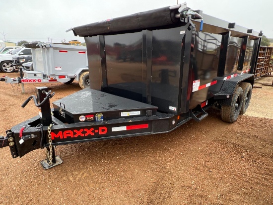 2023 Maxx-D 84"X14' Dump Trailer with 48" Sides and Tarp Kit 2 - 7K lb. Axles VIN 01718 MSO, $25 Fee