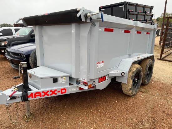 2023 Maxx-D 60"X10' Dump Trailer with 36" Side and Tarp Kit - Gray 2 - 5200 lb. Axles Spare Tire VIN