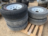 Lot of 5 - 235/80/16 Tires and Wheels