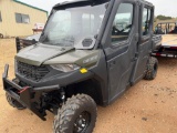 2020 Polaris Ranger 1000 with Fully Enclosed Cab NO A/C or Heat 1521 Miles 323 HRS VIN 07443 Title,
