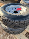 2 - 225/75/15 Provider Tires on 6 Hole Wheels TWO TIMES THE MONEY MUST TAKE ALL
