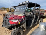 Polaris Ranger XP 1000 Crew with Windshield and LED Light Bar 590 HRS 4592 Miles Seat is Worn VIN