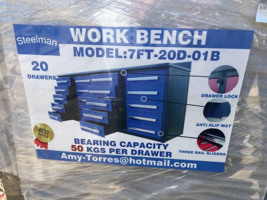 7' 20 Drawer Workbench