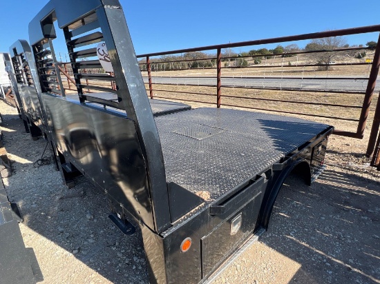 7' Wide X 102" Long Bedrock Skirted Flatbed with 4 Underbody Boxes and Well