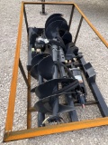 New Skid Steer Post Hole Digger w/2 Augers