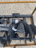 New Skid Steer Post Hole Digger W/2 Augers