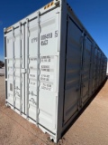 40' One Trip Shipping Container with 4 Side Doors and End Doors on One End