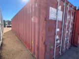 40' Shipping Container with Outside Lights on One Side and Wired with Switches and Plugs on the