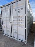 One Trip 40' High Cube Shipping Container with 4 Sets of Side Doors and Doors on One End VIN 4111582