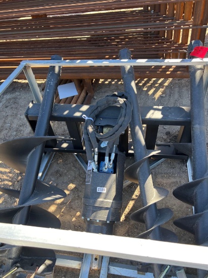 Unused Post Hole Digger for Skid Steer with 9", 12" and 18" Augers