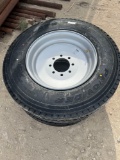 2 - New 235/75R/17.5 18 Ply Trailer Tires on 8 Lug Solid Steel Wheels TWO TIMES THE MONEY MUST TAKE