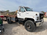 1992 Chevy Kodiak 6 Cyl., CAT Diesel 6 Speed Manual Air Brakes Steel Flatbed Runs & Drives VIN 00442