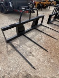 Unused 4 Spike Square Bale or Double Round Bale Mover for Skid Steer