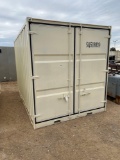 12' Storage Container with Walk-Through Door & Window - Light Duty Needs Floor Repair