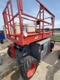 Sky Jack All Terrain Scissor Lift Dual Fuel-- gas - lpg... - runs and workd as it should 3195 HRS