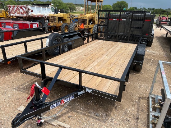 2023 Double A 77"X14' Single Axle Utility Trailer with Fold Up Ramp Spare Tire 1 - 3000 lb. Axle VIN