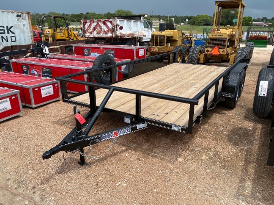 2023 Double A 83"X16' Bumper Pull Utility Trailer with Pipe Top Rail and Slide-In Ramps 2 - 3500 lb.