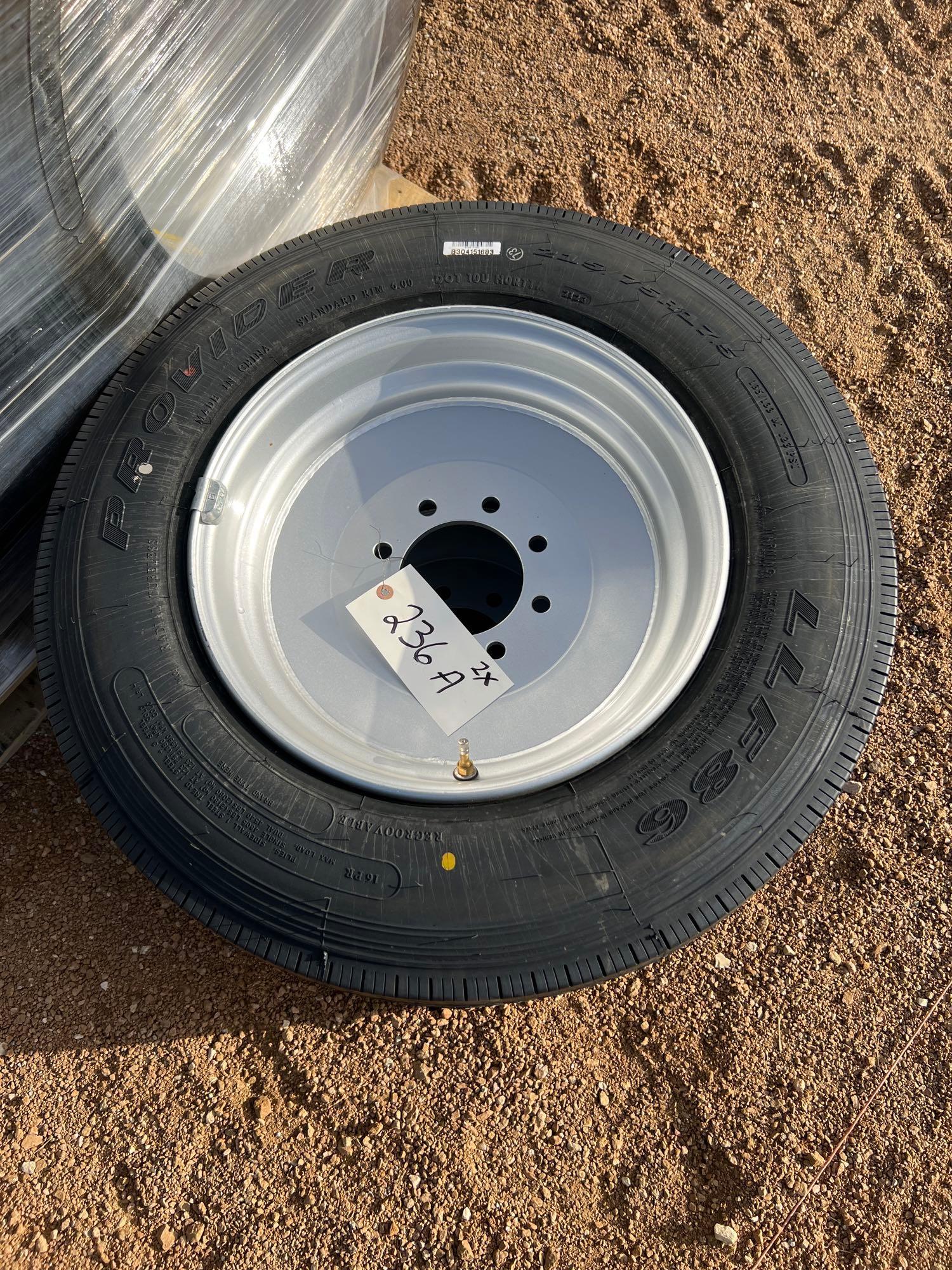 2 - Provider 215/75/17.5 16 Ply Tires on 8 Hole | Proxibid
