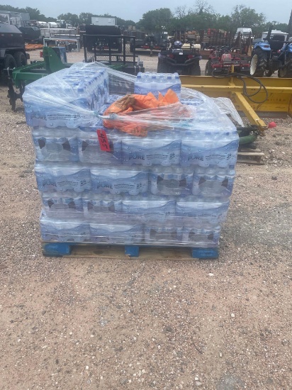 Pallet with 60 cases Panhandle Pure bottled water. 24 bottles per case 1440 bottles. Packed Jan.