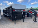 Unused 2024 East Texas 6'8'' x 32' Stock Trailer Tarp Top. 4 Cuts. Butterfly Rear Gates 3 x 7,000lb