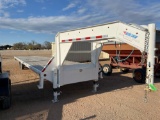 2023 Mat Welding 40'' x 102'' Flat Bed Gooseneck Trailer - White 2 -7000lb Axles VIN 98024 MSO, $25