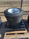 Advance 215/75/17.5 - 16 ply Trailer Tires on 8 lug single wheels FOUR TIMES THE MONEY MUST TAKE ALL