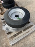 2 Advance 215-75-R17.5 16 ply Trailer Tires on 8 Lug Single Silver Wheels. TWO TIMES THE MONEY MUST