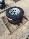 2 Provider 225-75- R15 -- 10 ply Trailer Tires on Silver 5 on 5 Wheels TWO TIMES THE MONEY MUST TAKE