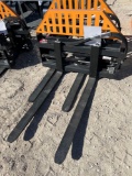 Skid Steer Hydraulic Adjustable Pallet Forks SOLD ONE SET PER LOT