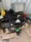 Contents of container including old sewing machine, desk & misc.