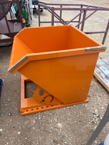 Orange Trash Dumpster for Fork Lift - Unused