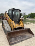 Cat 279C Hi Flow 2 Speed Cab with AC. Pilot Control Has Caution Light On Back Up Camera. Fair Tracks