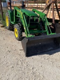 JD 4300 w/ JD 420 loader, unknown hours, Syncro Reverser, NOTICE: NO 3 PT. LIFT ARMS Runs and
