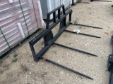 Double Bale Hay Spear Skid Steer Hook Up