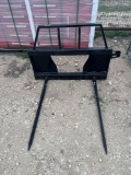 Single Bale Hay Spear Skid Steer Hook Up