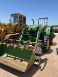 John Deere 6105D with H260 Loader with Bucket and Grapple Joy Stick Shows 1531 Hours 2 Sets of