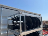 Skid Steer Post Hole Digger Hex Drive with 18'', 14'' and 10'' Augers SOLD ONE PER LOT