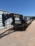 Big Tex 22 Gooseneck 2 x 10,000lb Axles 28' Deck 5' Dovetail - Missing Ramps 1 Axlehas Dual Wheels