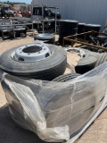 9 - New 215/75R17.5 Trailer Tires 16 Ply on New 8 Lug Large Center Dual Wheels for 15K-16K Axles