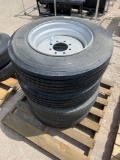 4 - New 215-75R-17.5 Trailer Tires 16 Ply on 8 Lug Solid Steel Wheels - FOUR TIMES THE MONEY MUST
