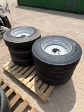 6 - New 215-75R-17.5 Trailer Tires 16 Ply on 8 Lug Solid Steel Wheels SIX TIMES THE MONEY MUST TAKE