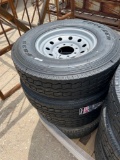 4 - New 235/85R16 14 Ply Trailer Tires on 8 Lug Wheels FOUR TIMES THE MONEY MUST TAKE ALL