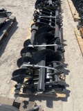 Attachment Set for Mini Excavator Post Hole Digger - 2 Augers 2 Buckets. Thumb. Rake Quick Connect