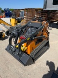 Gas Powered Mini Tracked Skid Steer Stand On - Unused