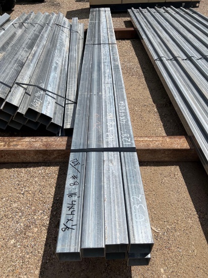 8 Pieces 16' - 4 x 4 x 10 Gauge Galvanized Square Tubing 128 FEET PER BUNDLE SOLD BY THE FOOT 128